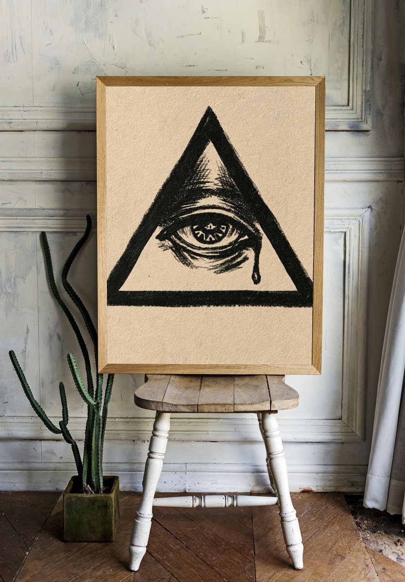All-Seeing Eye Ink Poster. room preview