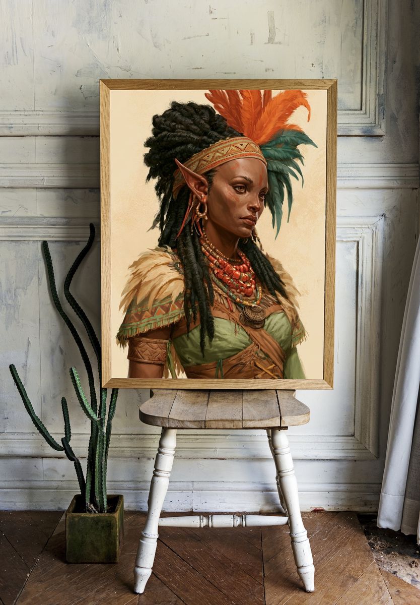 Fantasy Elf Portrait Print. — room view 1