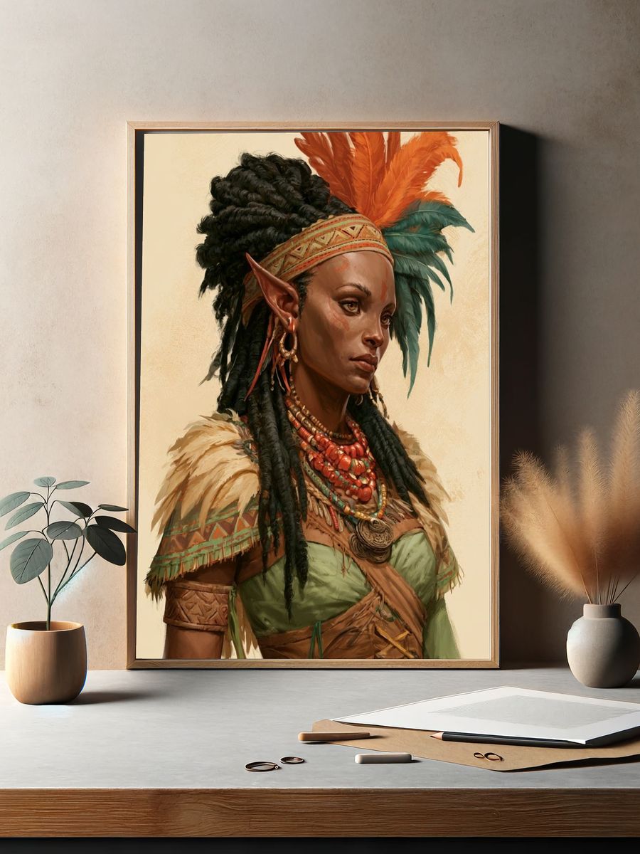 Fantasy Elf Portrait Print. — room view 2