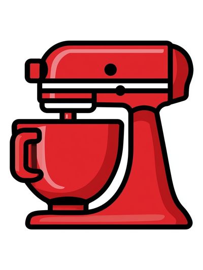 Red Stand Mixer Illustration Poster.