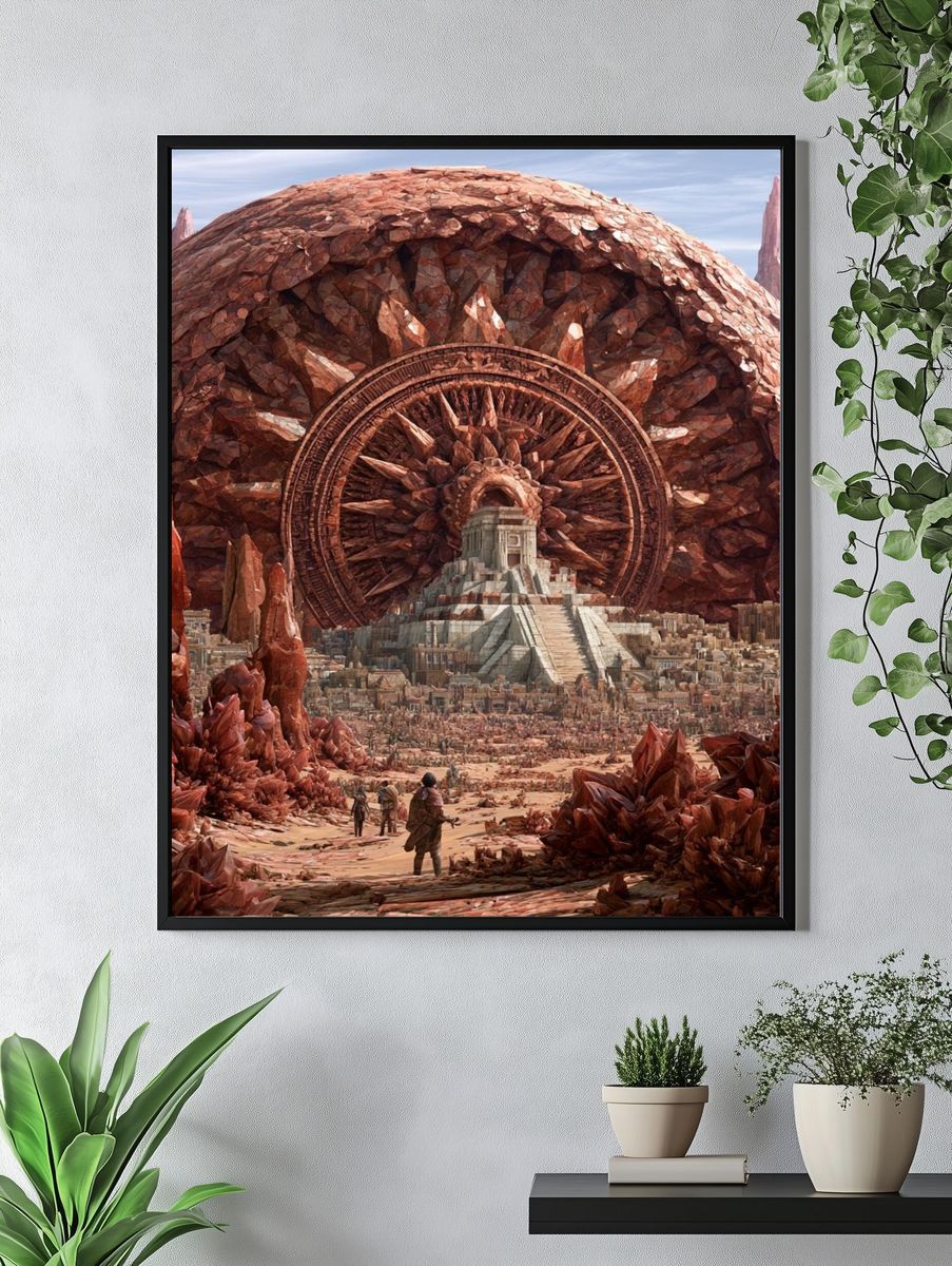 Crystal Desert Temple Sci-Fi Print. — room view 4