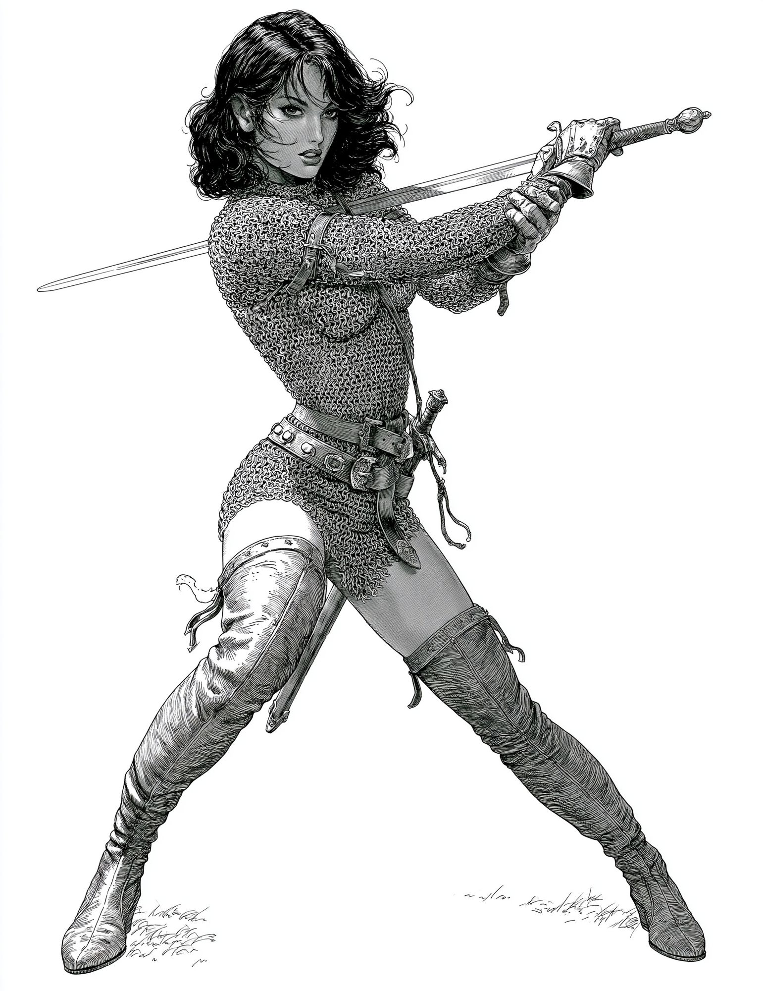 Sword Warrior Illustration Poster. poster — illustration art