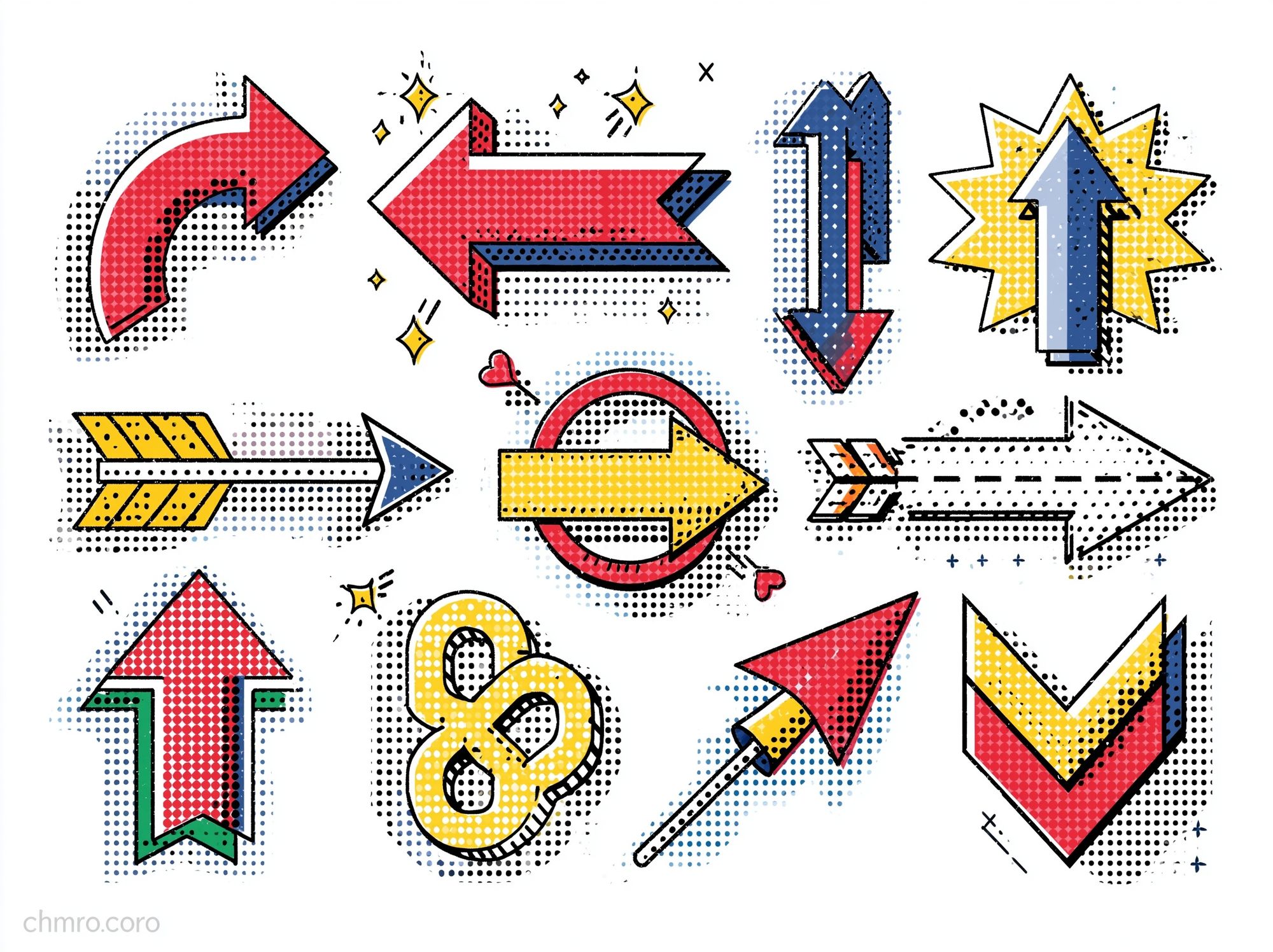 Pop Art Arrows Typography Print. poster detail