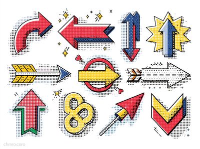 Pop Art Arrows Typography Print. poster print