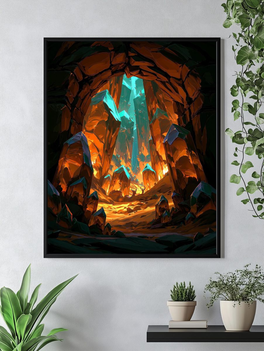 Crystal Cavern Digital-Art Poster. — room view 4