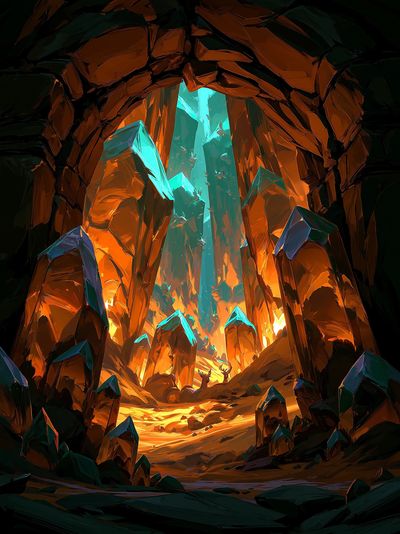 Crystal Cavern Digital-Art Poster. poster