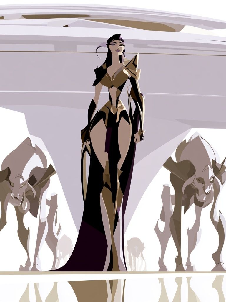 Futuristic Warrior Queen Illustration Poster. poster — illustration art
