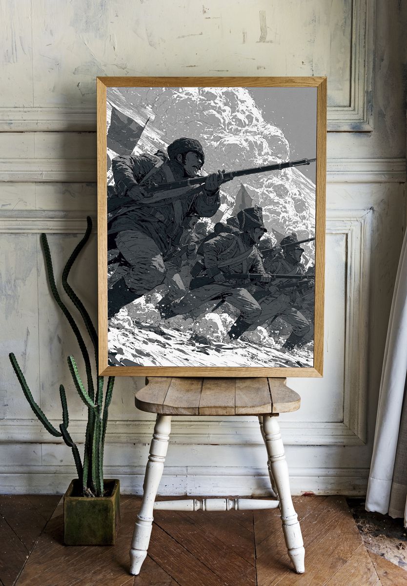 Civil War Charge Illustration Poster. room preview