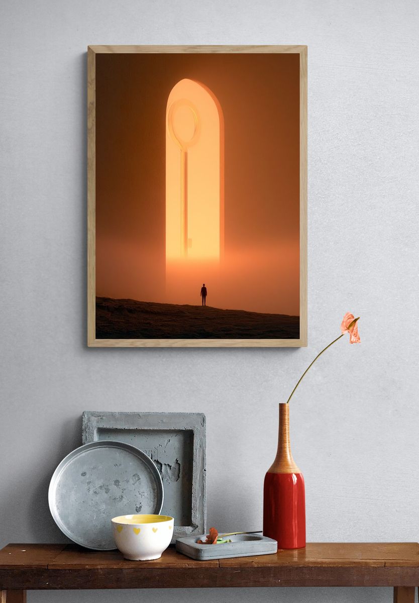 Surreal Portal Landscape Print. — room view 3