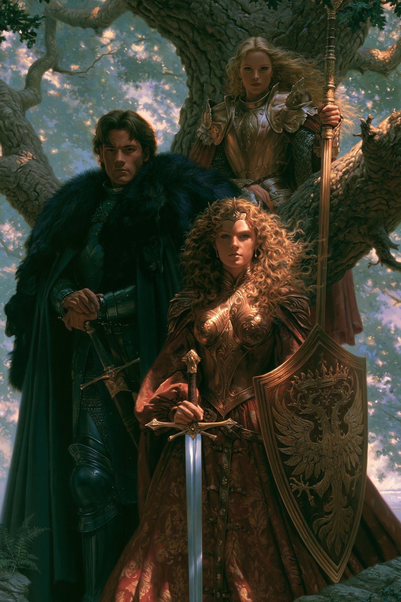 Fantasy Warriors in the Forest Poster. poster detail