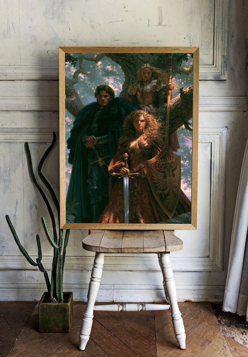 Fantasy Warriors in the Forest Poster. — room view 1