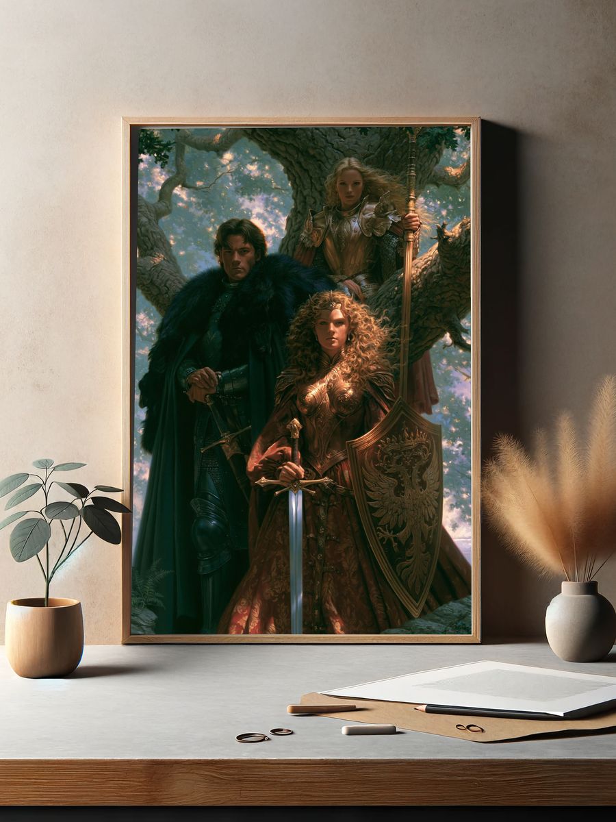 Fantasy Warriors in the Forest Poster. — room view 2