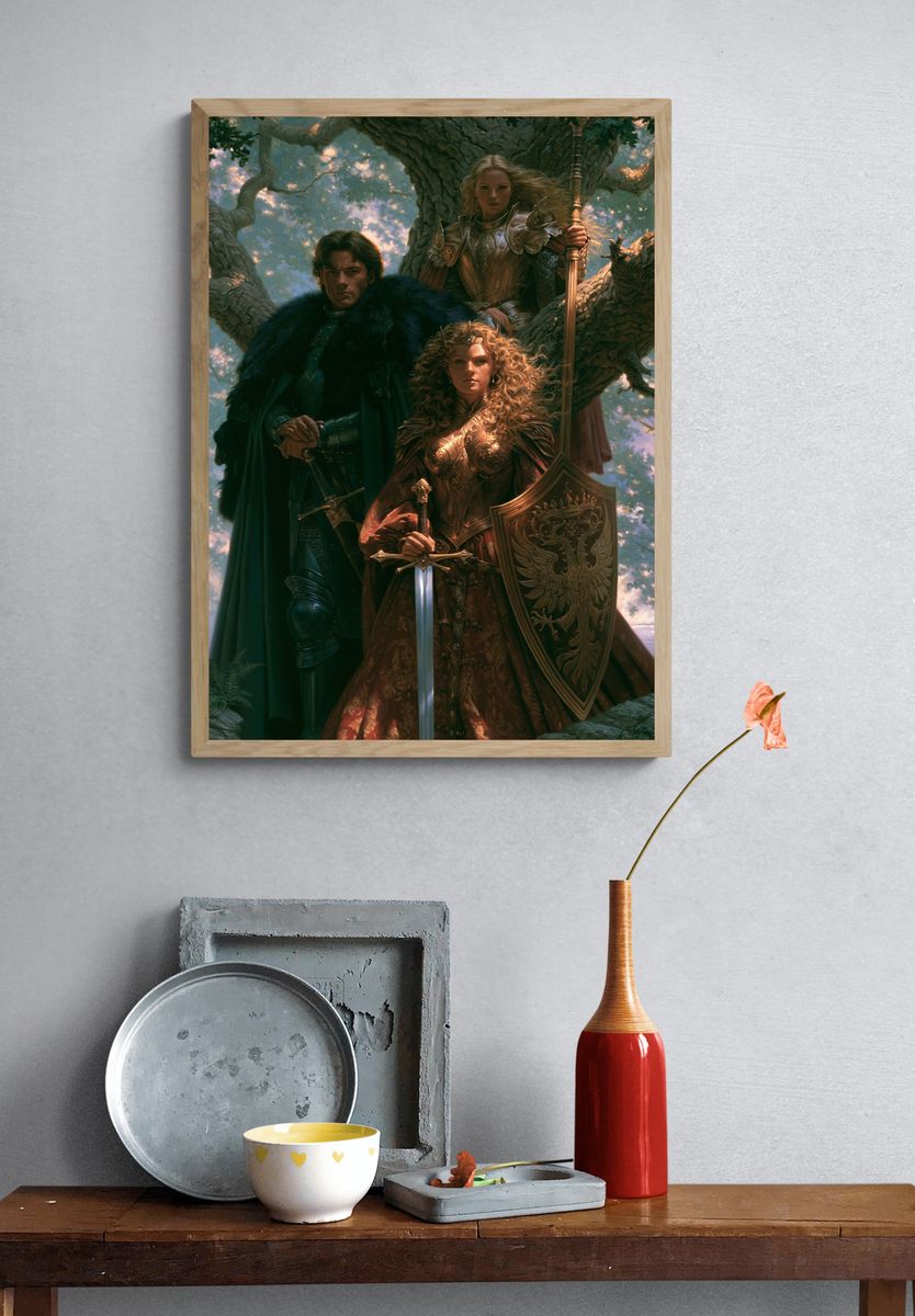 Fantasy Warriors in the Forest Poster. — room view 3