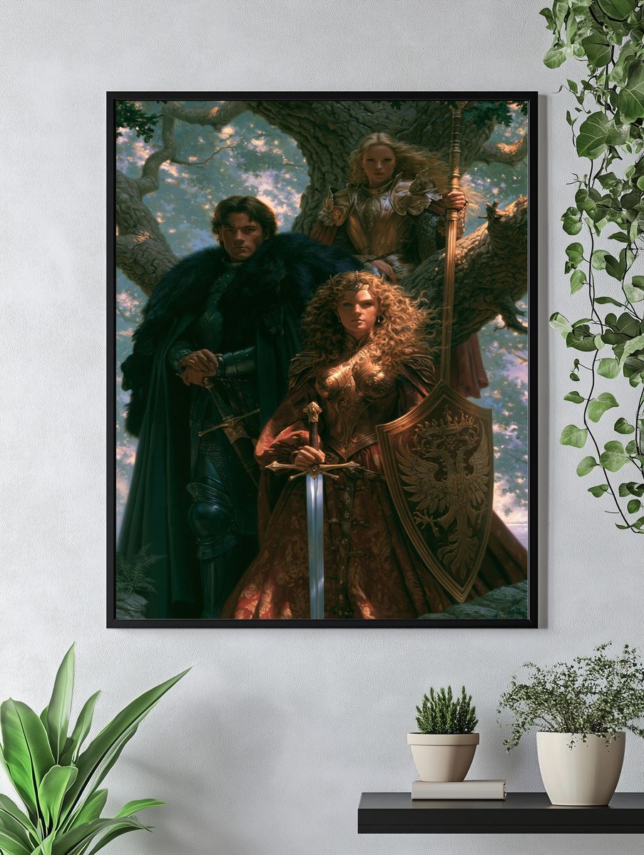 Fantasy Warriors in the Forest Poster. — room view 4
