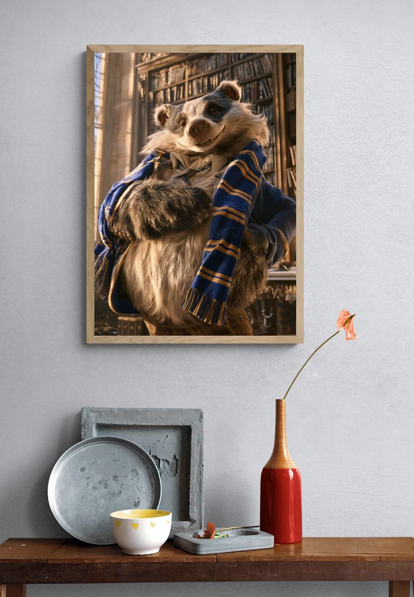 Wizard Raccoon Portrait Poster. — room view 3