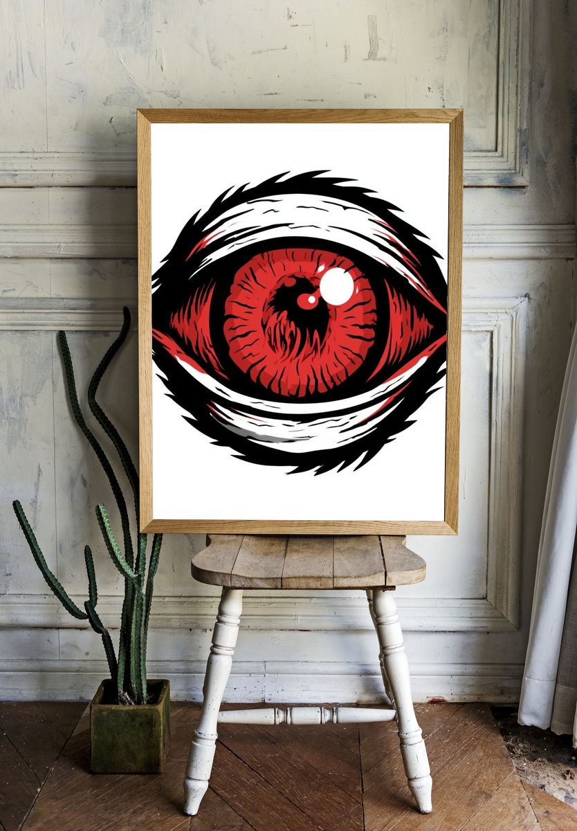 Red Eye Illustration Poster. room preview