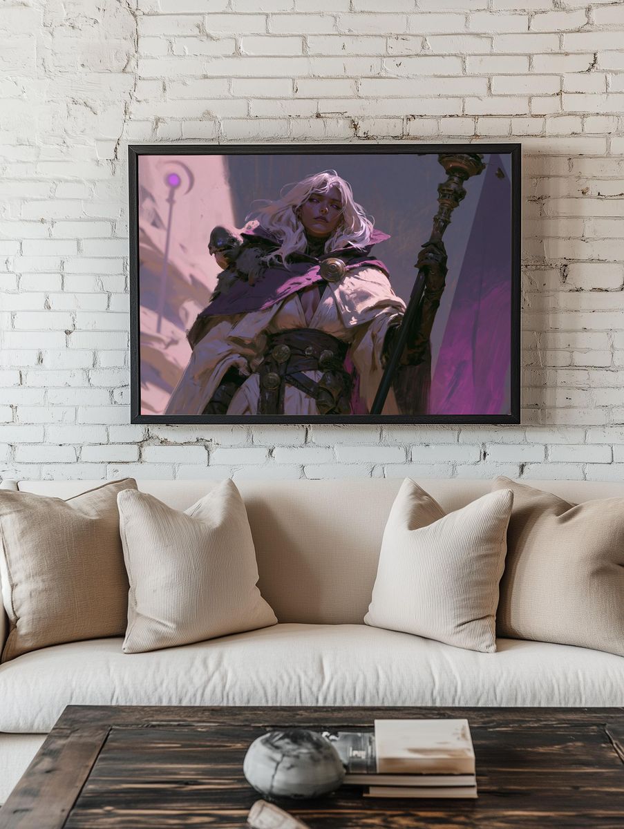 Mystic Sorceress Digital Art Poster. room preview