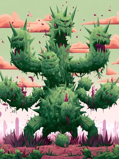 Cactus Monster Desert Print.
