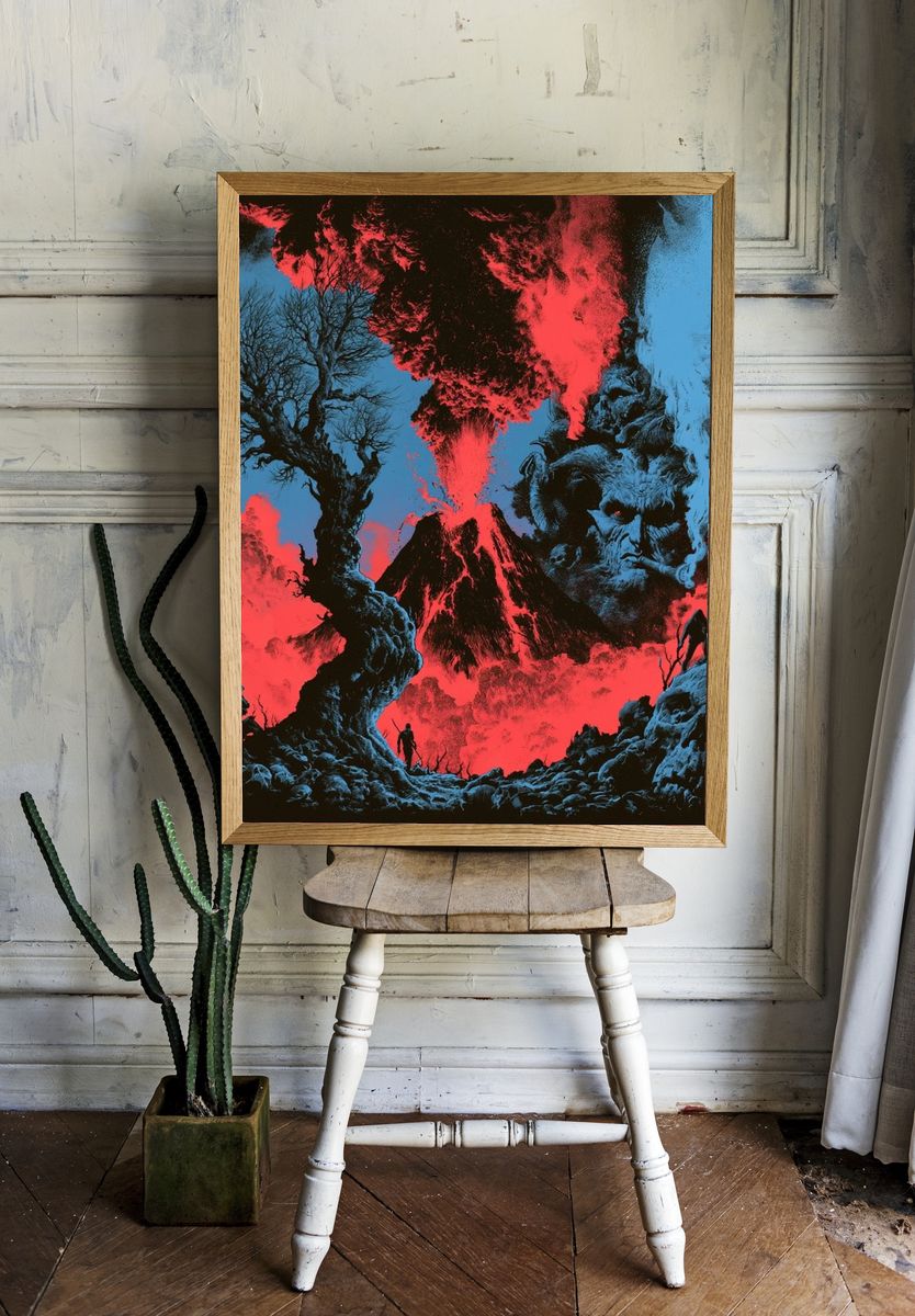 Volcanic Nightmare Fantasy Print. room preview