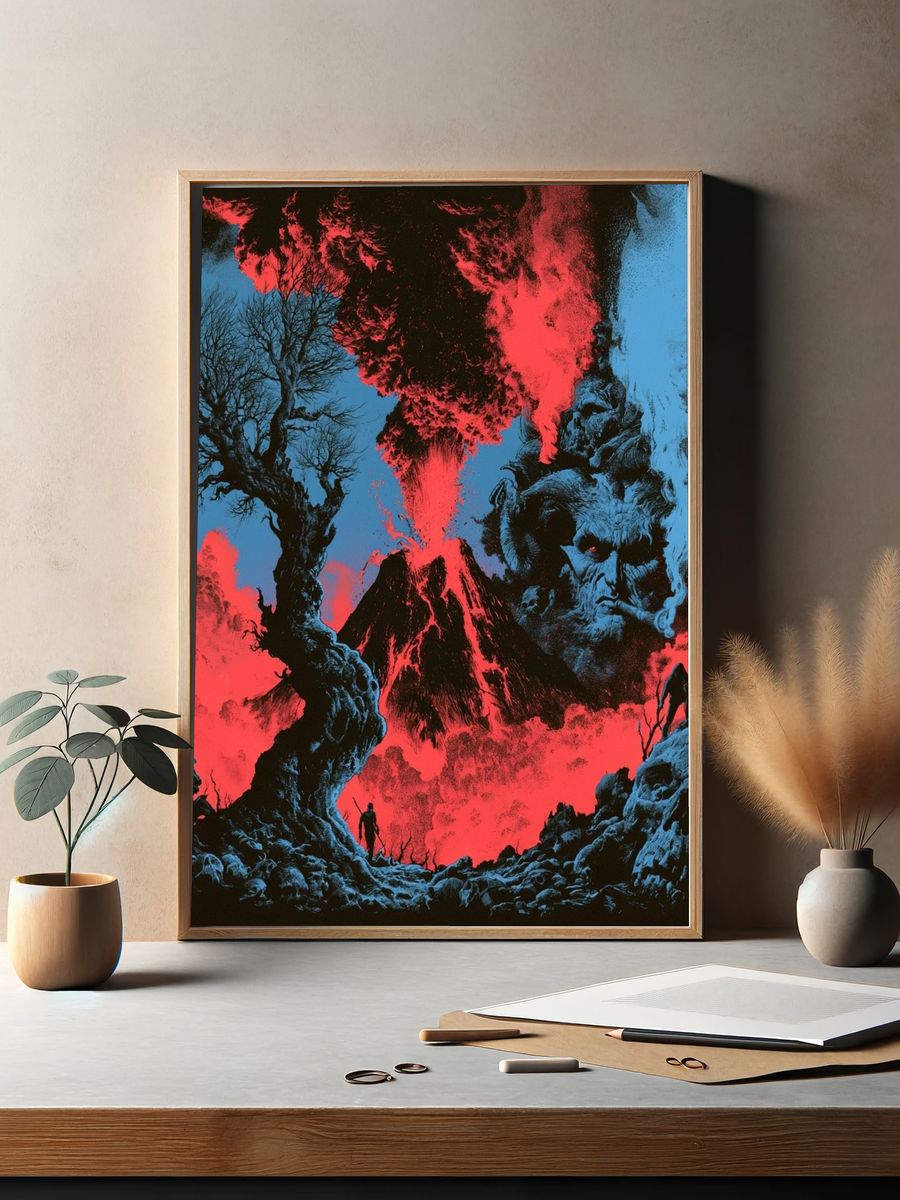 Volcanic Nightmare Fantasy Print. — room view 2