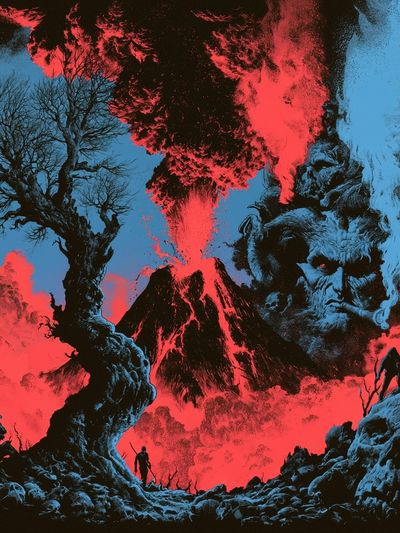 Volcanic Nightmare Fantasy Print. poster