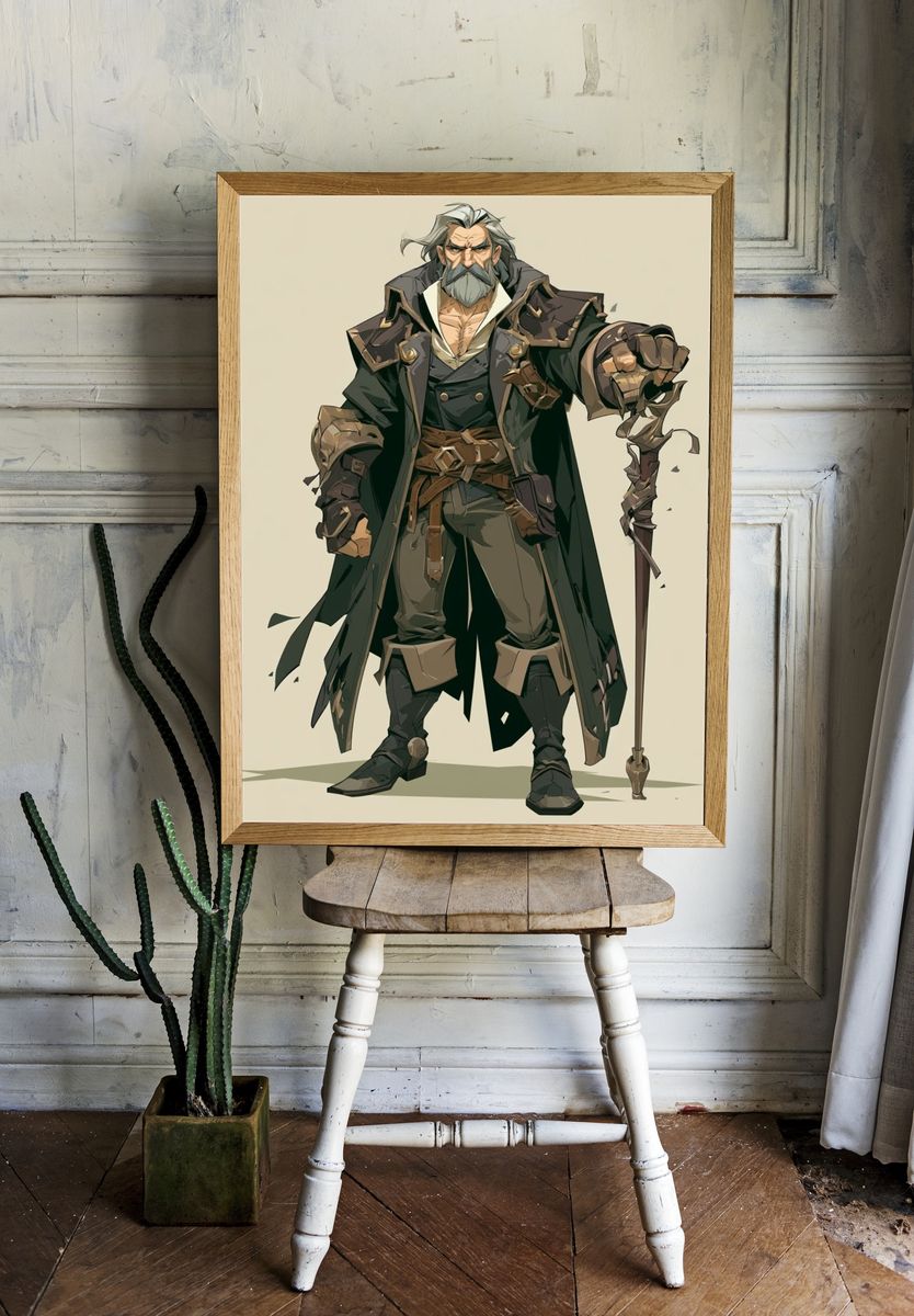 Wandering Warrior Digital Art Poster. — room view 1