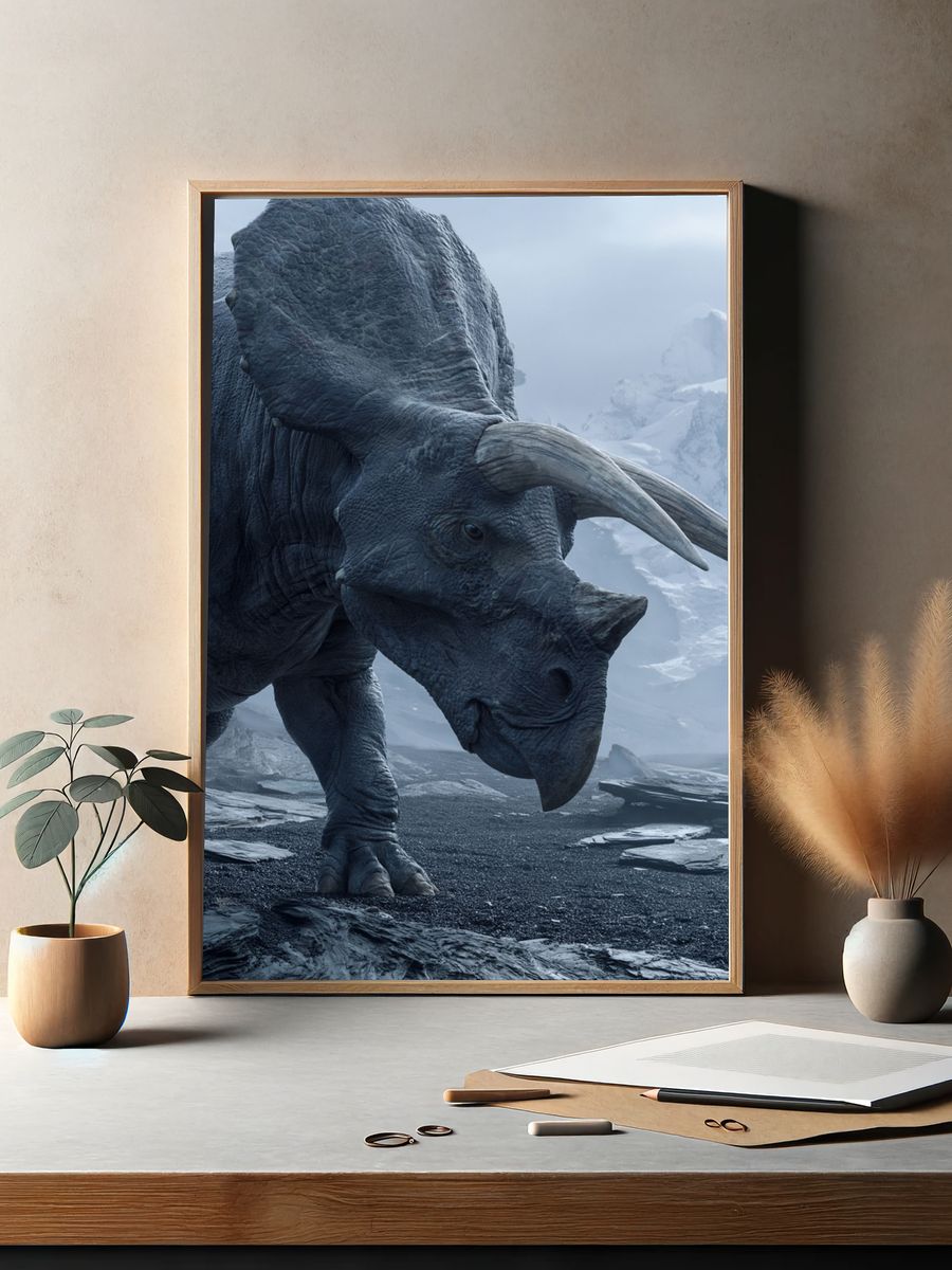 Triceratops in Ice Mist Print. — room view 2