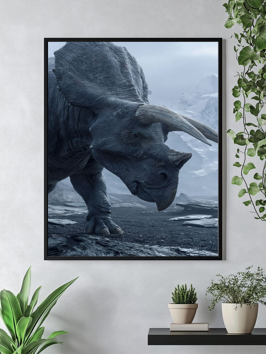 Triceratops in Ice Mist Print. — room view 4