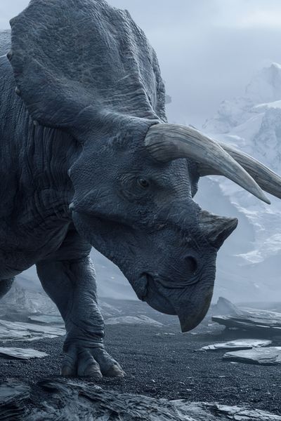 Triceratops in Ice Mist Print.
