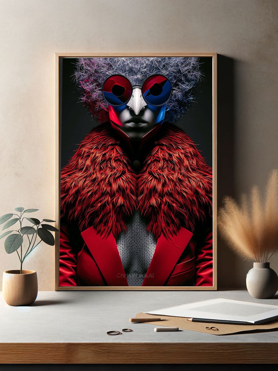 Futuristic Portrait Illustration Poster. — room view 2
