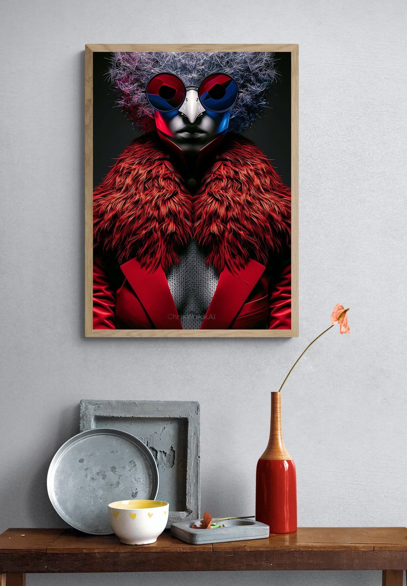 Futuristic Portrait Illustration Poster. — room view 3