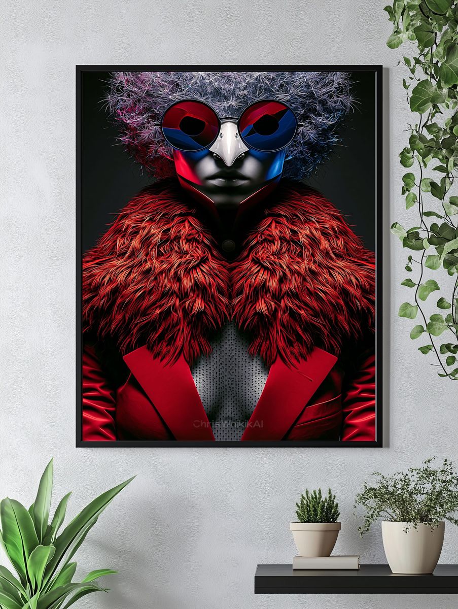 Futuristic Portrait Illustration Poster. — room view 4