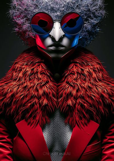 Futuristic Portrait Illustration Poster.