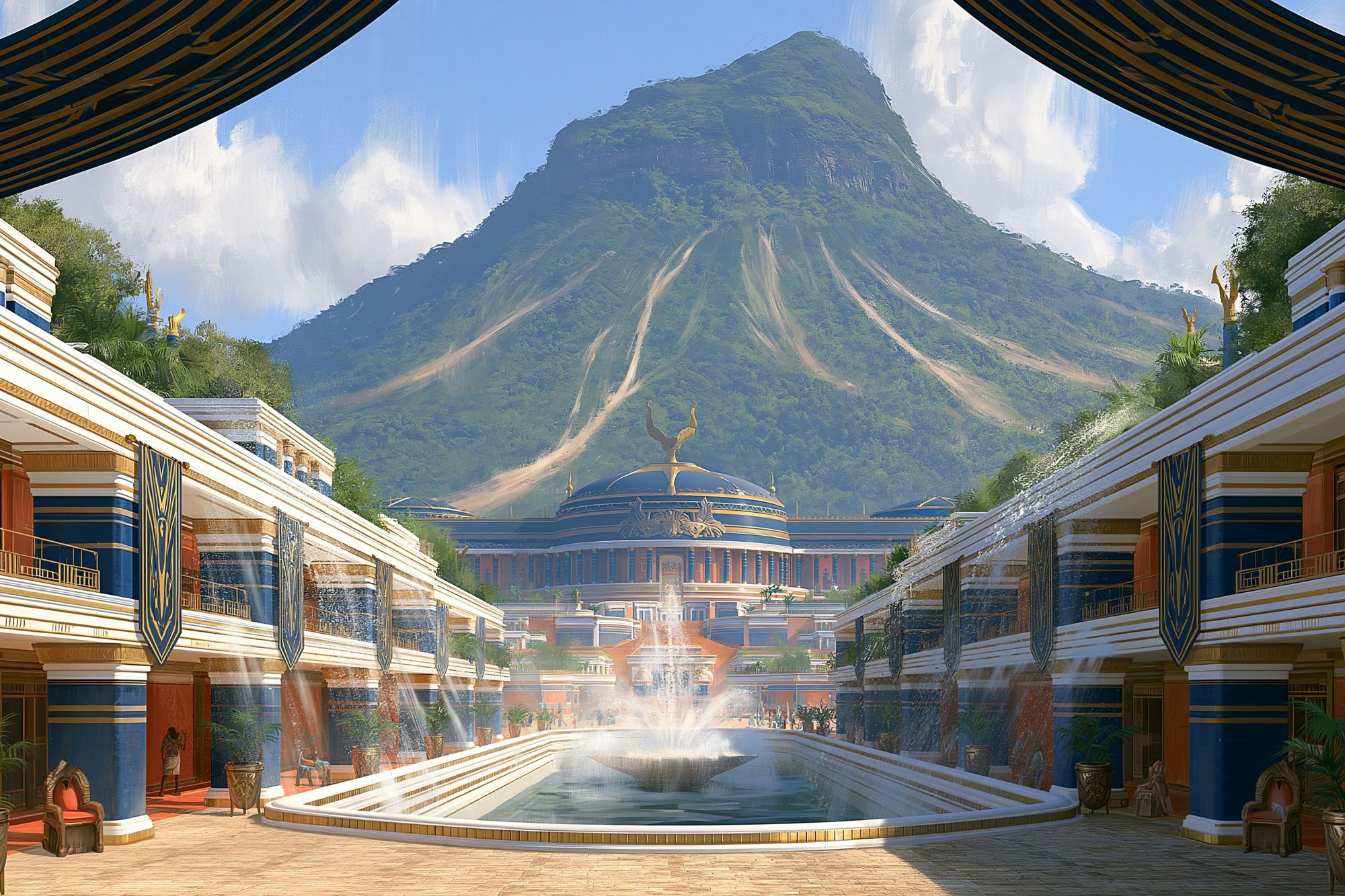 Mythic Mountain Palace Poster. poster — illustration art