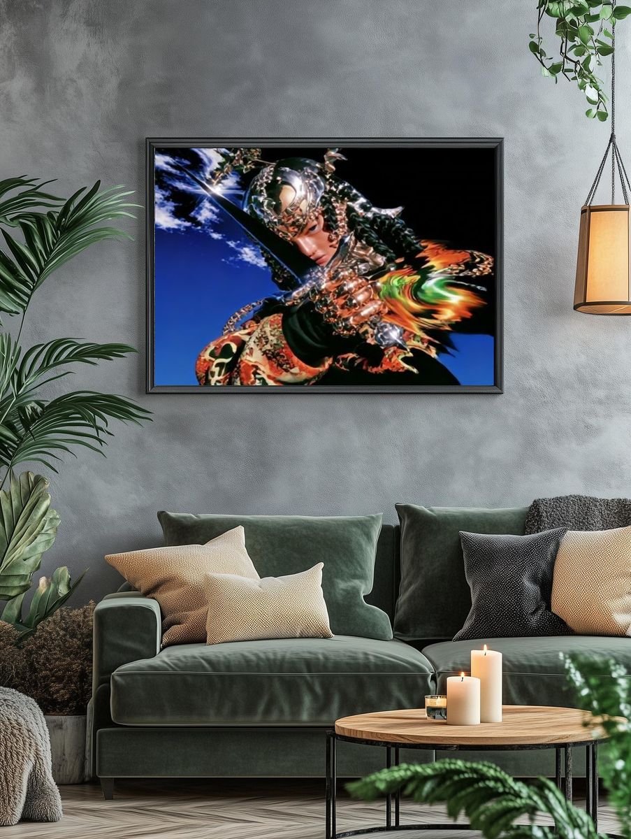 Surreal Chrome Figure Illustration Poster. — room view 4