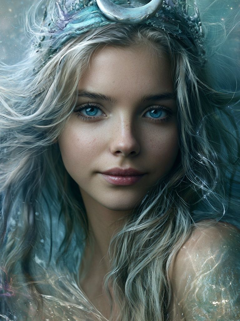 Celestial Woman Portrait Print. poster — illustration art