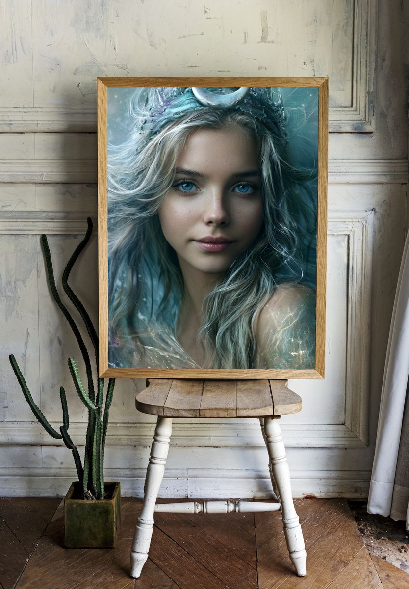 Celestial Woman Portrait Print. room preview
