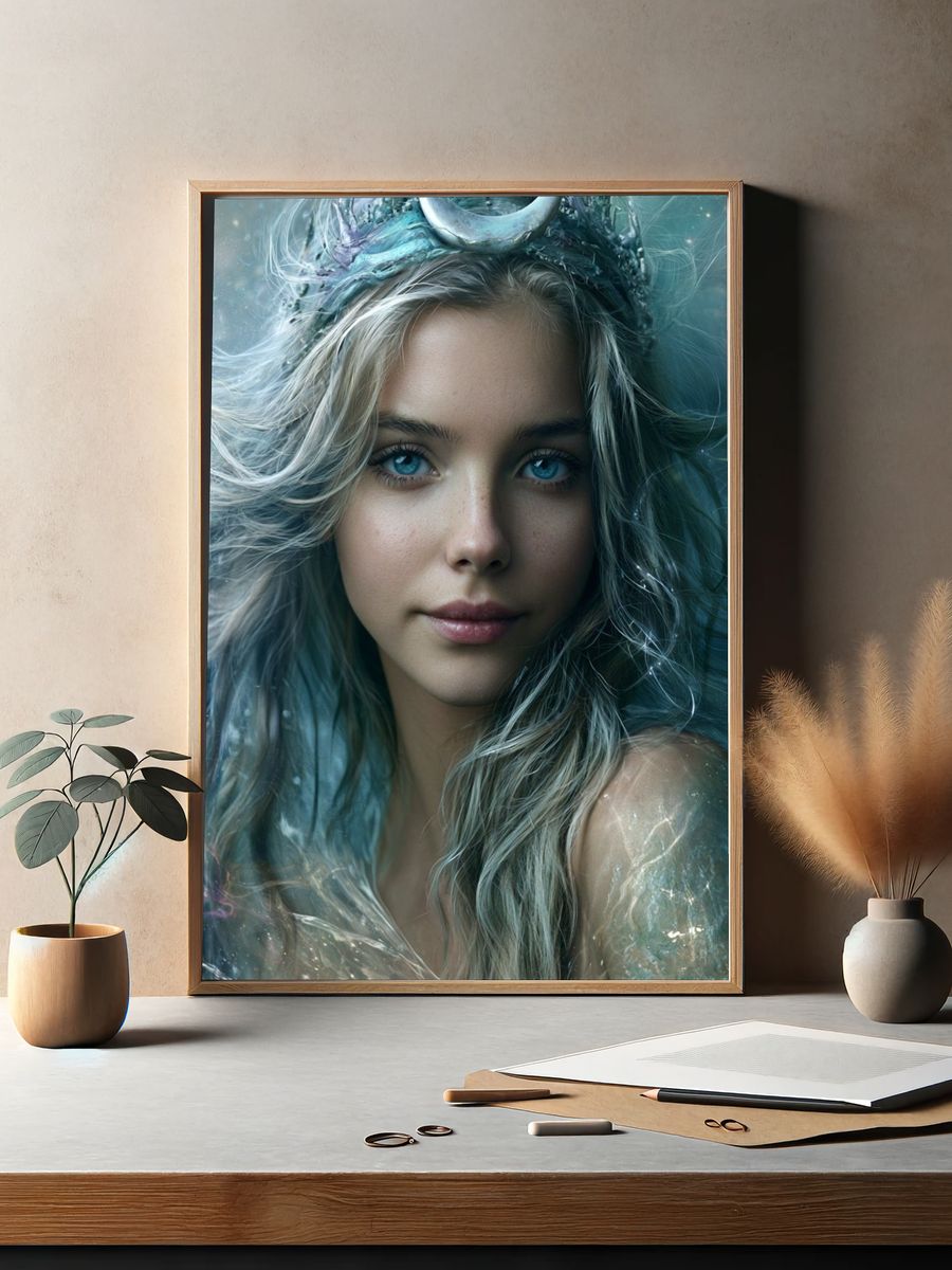Celestial Woman Portrait Print. — room view 2