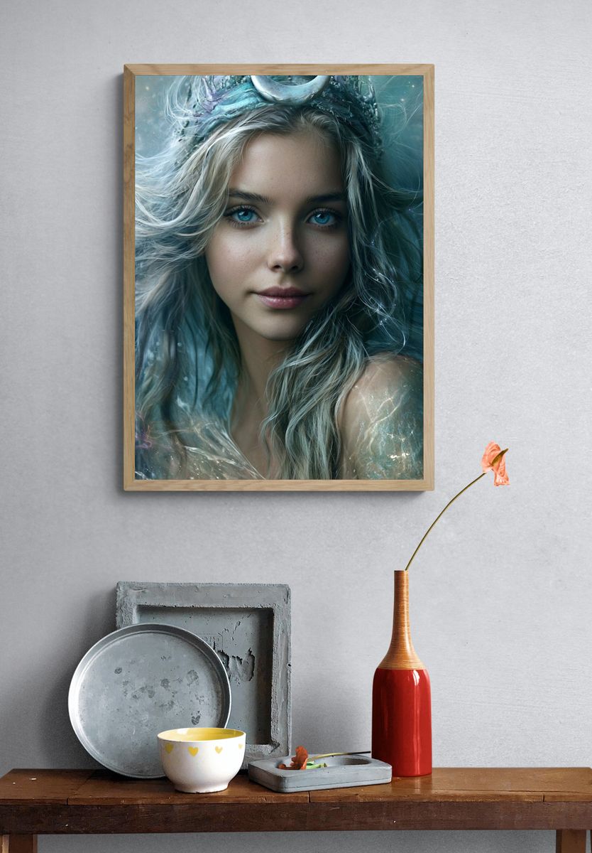Celestial Woman Portrait Print. — room view 3
