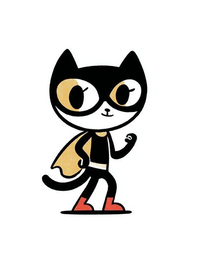 Super Cat Cartoon Print. poster