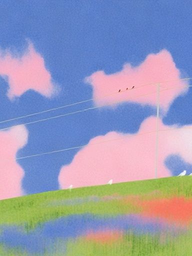 Pastel Cloudscape Illustration Poster. poster detail
