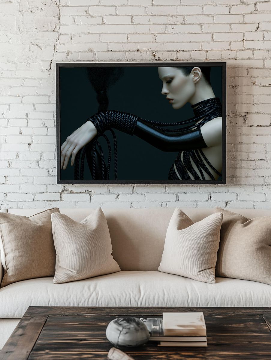 Surreal Rope Portrait Print. — room view 1