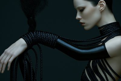 Surreal Rope Portrait Print. poster