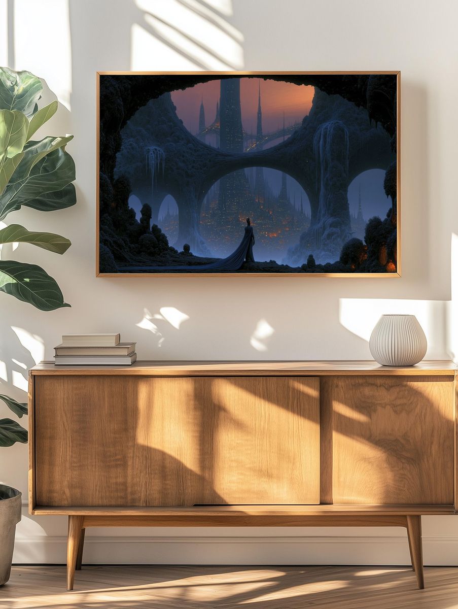 Futuristic Cityscape — Sci-Fi Print. — room view 3