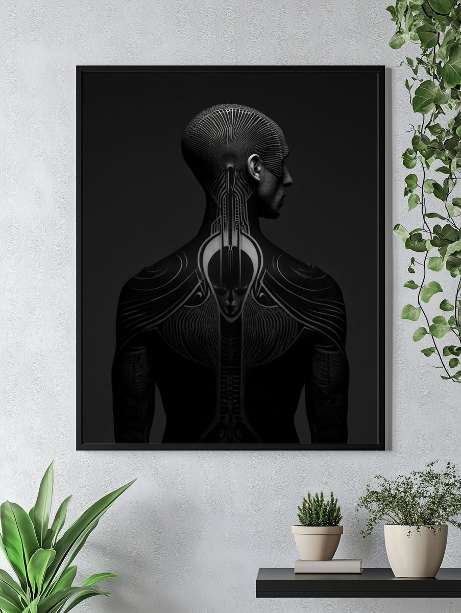 Surreal Cybernetic Figure Poster. — room view 4