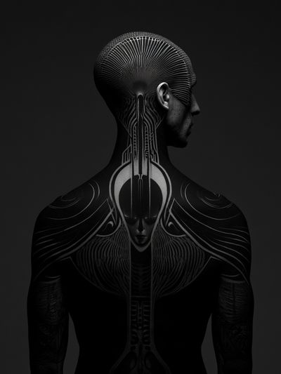 Surreal Cybernetic Figure Poster.
