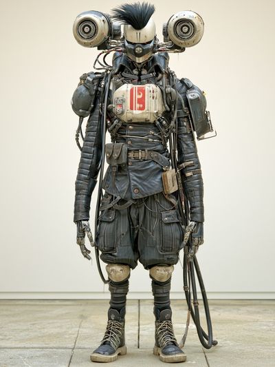 Cyberpunk Robot Figure Poster. poster