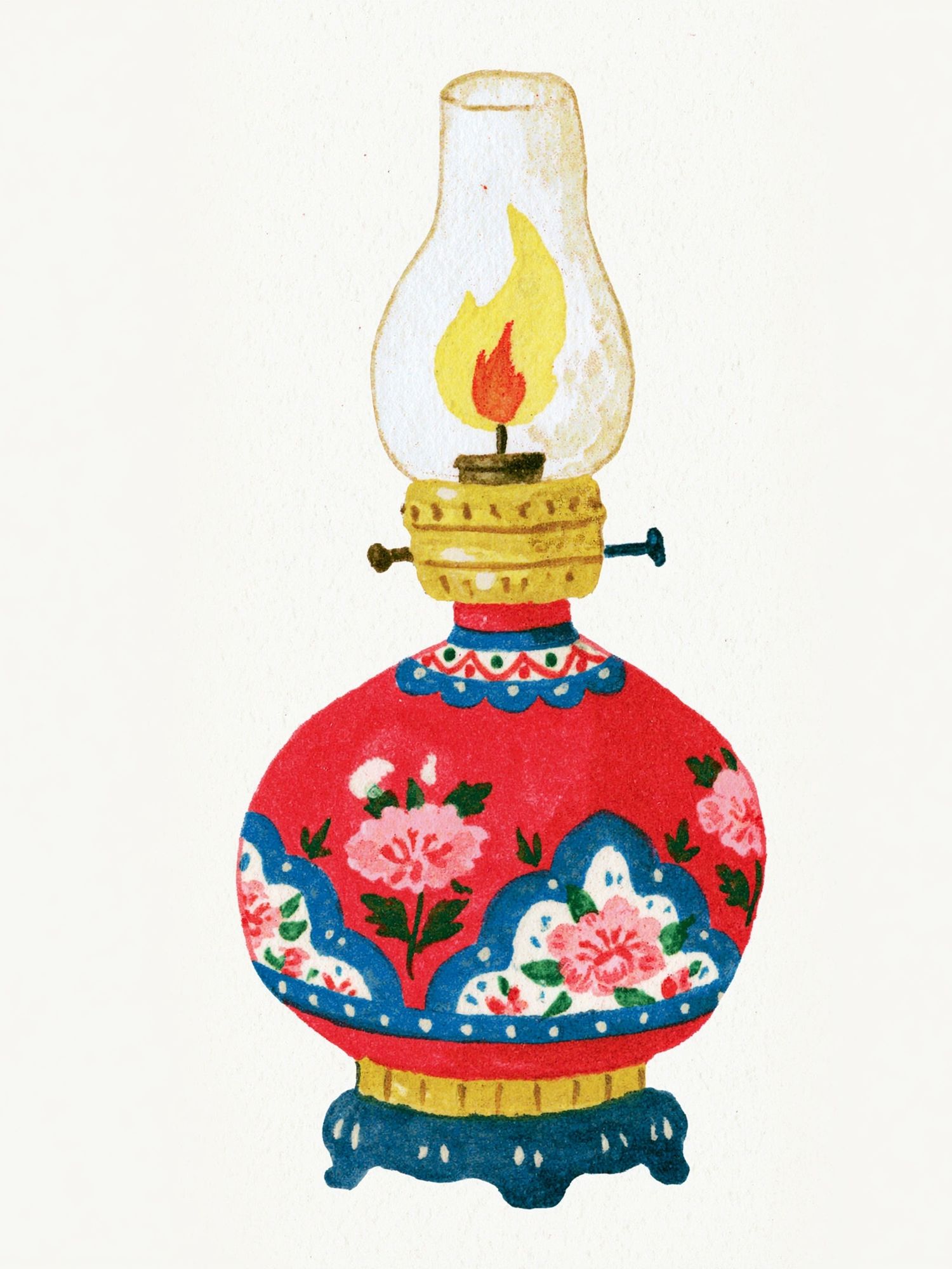 Decorative Oil Lamp Illustration Poster. poster — illustration art