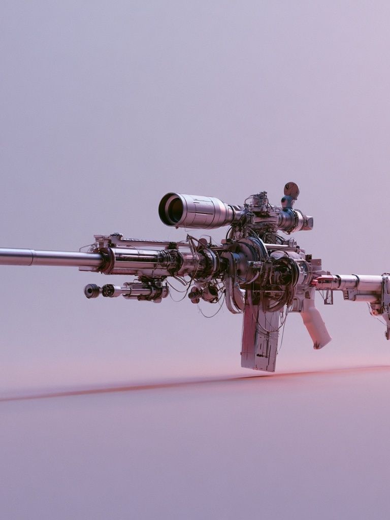 Futuristic Rifle Digital Art Print. poster — illustration art