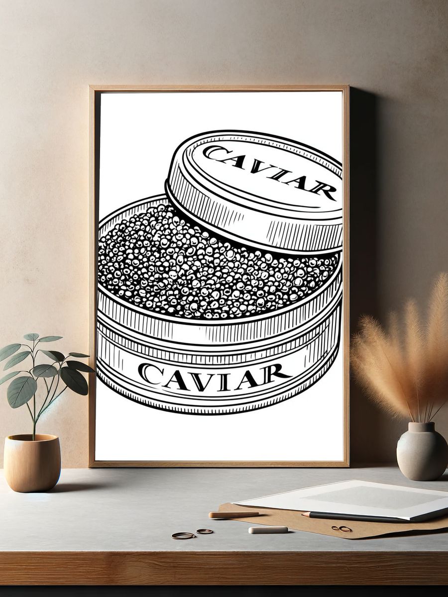Caviar Tin Illustration Poster. — room view 2